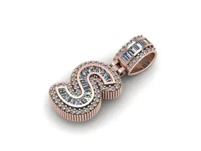 Iced out S Pendant 3D print model