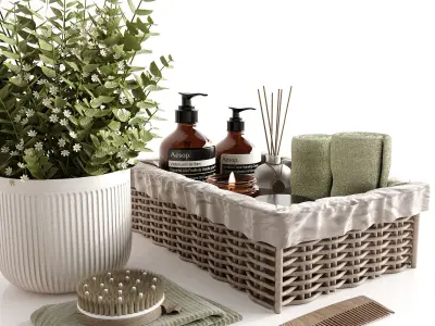 bathroom accessories 01  Free 3D model