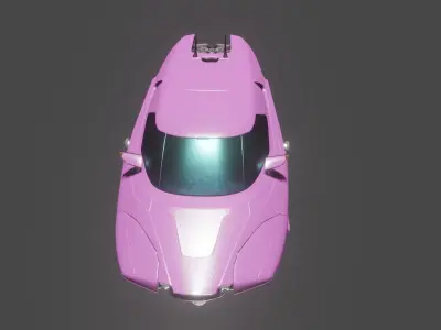 Cyberpunk HoverCar Low-poly 3D model