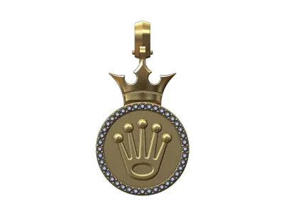 Diamond simple crown watch crown pendant 3D print model