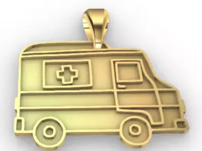 Medic Ambulance Paramedic EMT Charm Bracelet Necklace Jewelry  3D print model