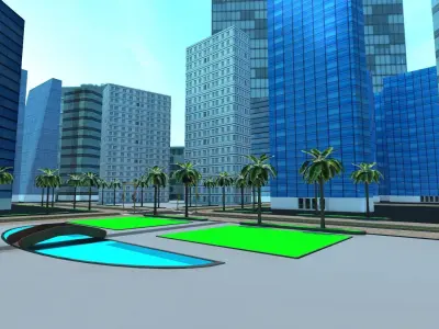 MODULAR CITY Low-poly 3D model