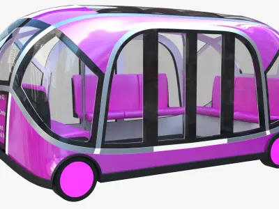 Autonomous City Shuttle Bus pink 3D model