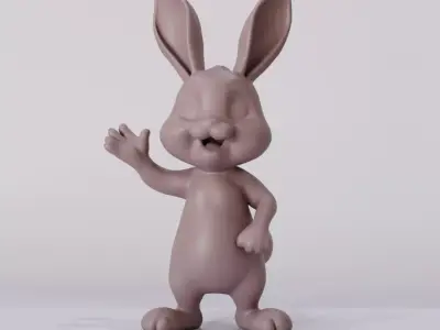 Cute Cartoon Rabbit Toy 3D Printable Model 3D print model