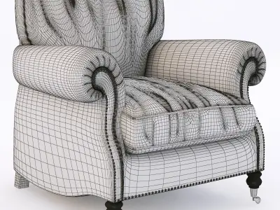 BALMORAL leather armchair 3D model