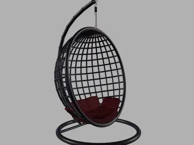 Outdoor Hanging Swing Chair  For Garden Exterior 3D Model 3D model