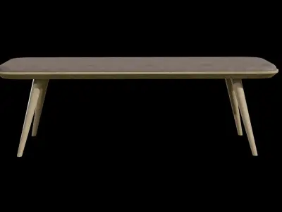 Spine Wood Base Bench-Model 1717 v-01 Low-poly 3D model