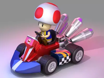 Toad from Mario Kart - Nintendo 3D model Low-poly 3D model