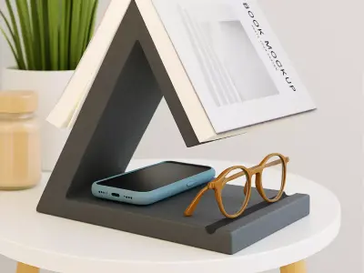 Triangle Book Holder Tablet Kindle Holder  Nightstand Book Stand 3D print model