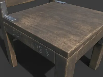  old wooden chair game asset  Low-poly 3D model