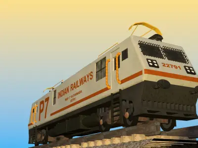 Indian Railway Electric Locomotive 3D Model 3D model
