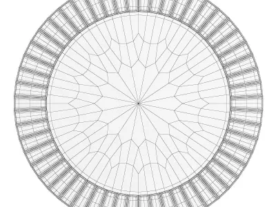 Wonderland Fortune Modern Frameless Beveled Wall Mirror Low-poly 3D model