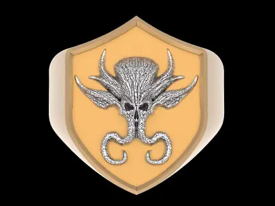 Skull octopus man ring silver gold jewelry 3D print model