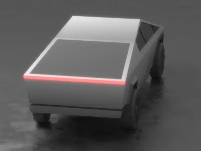 Cybertruck Low-Poly futuristic vehicle Low-poly 3D model