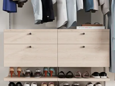 Wardrobe wall module dresses clothes 2 3D model