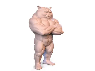 pumped-up cat 3D print model