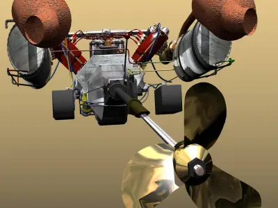 V-8 Marine Engine 3D model