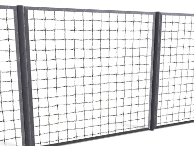 Low Poly Modular Fence 16 Low-poly 3D model