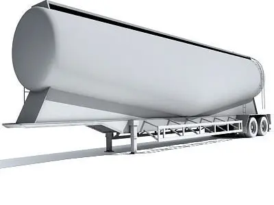 Detailed no texture Tanker Trailer 12 3D model