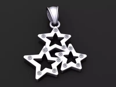 gold star pendant 3D printable model  3D print model buy