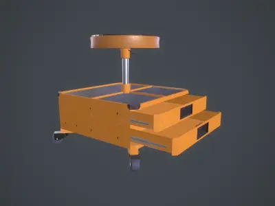 Pneumatic Workshop Chair Low-poly 3D model