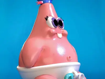 Patrick Star baby for 3d print Free 3D print model