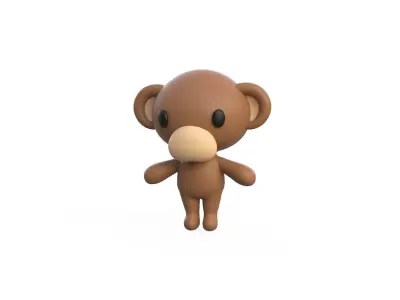 Little Monkey Animated Cute 3D Models For Games And Animations Low-poly 3D model