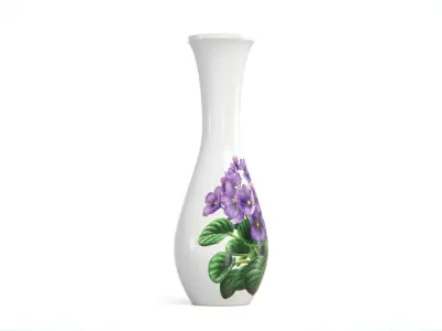 White Ceramic Vase Low-poly 3D model