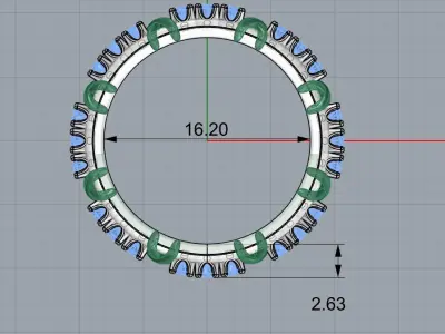 Tiffany ring 3 diamond 3D print model