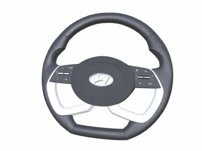 Car Steering Wheel Low-poly 3D model