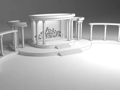 Wedding Stage 3D model 7