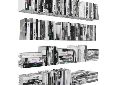 Books 150 pieces 2-1-1 Low-poly 3D model