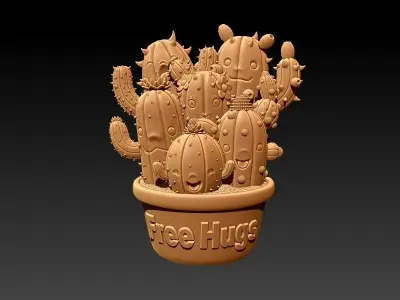 Free hug cactus 3D print model