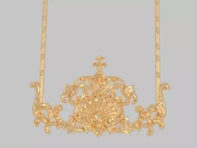 classical pattern wood carving  frame  gold CNC 3D model 3D model