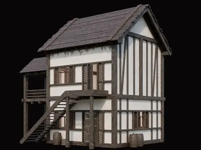 Medieval Village Pack  - 10 Assets - 4K Textures Game Ready Low-poly 3D model