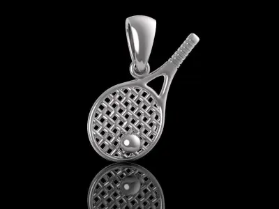 Tennis racquet pendant  3D print model