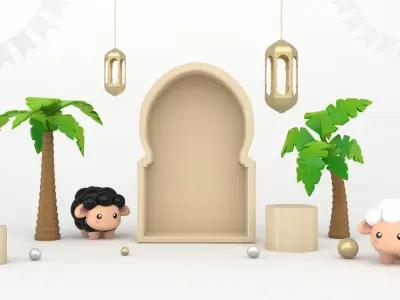 Adha Set palm tree 3D model