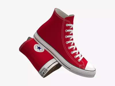 Chuck Taylor All Star Classic High Top Red 3D model