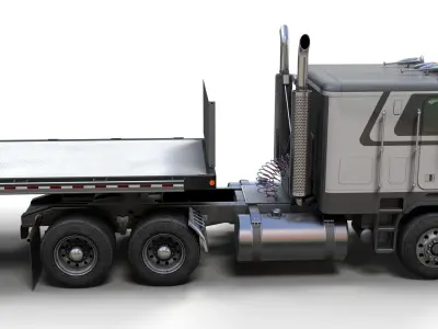 Freightliner FLT dropdeck trailer Low-poly 3D model