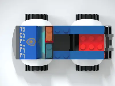 LEGO City police car  Low-poly 3D model