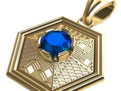 DIRECT CASTING DIAMOND PENDANT Texture 3D print model 3D print model