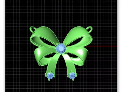 bow tie jewelry pendant 3D print model