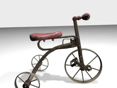 Old Rusty Children Bicycle 3D model