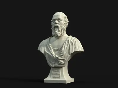 Socrates bust of man with beard 3D print model