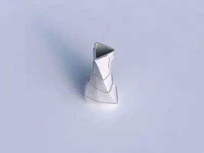 Vase twist puffy triangle with sharp ribbons 3D print model