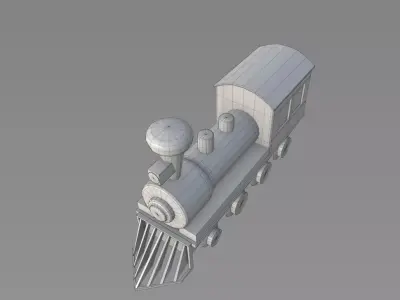 Toy Train - Classic Locomotive Low-poly 3D model
