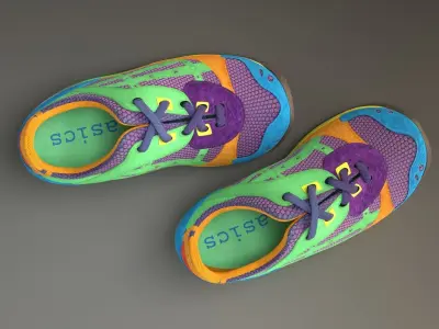 Sneakers ASICS 3D model Free 3D model
