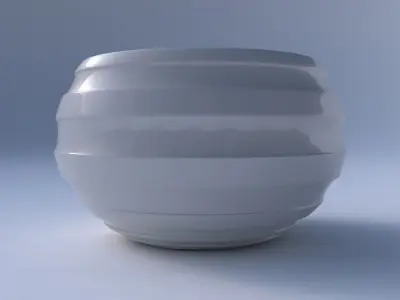 Bowl spheric twisted with smooth horizontal ribbons 3D print model