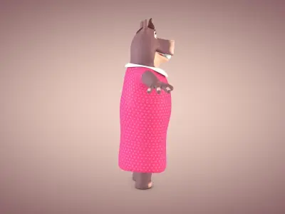 Hippo - Cartoon Hippopotamus Low-poly 3D model
