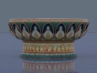 Traditional lotus pedestal Free 3D model